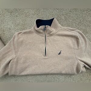 Nautica Men's Beige Half-Zip Sweater